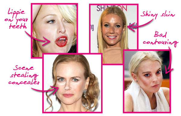 Celeb make-up blunders, Paris Hilton, Nicole Kidman, Gwyneth Paltrow, Lindsay Lohan