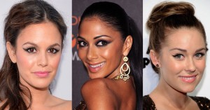 Celebrities wearing winged eyeliner