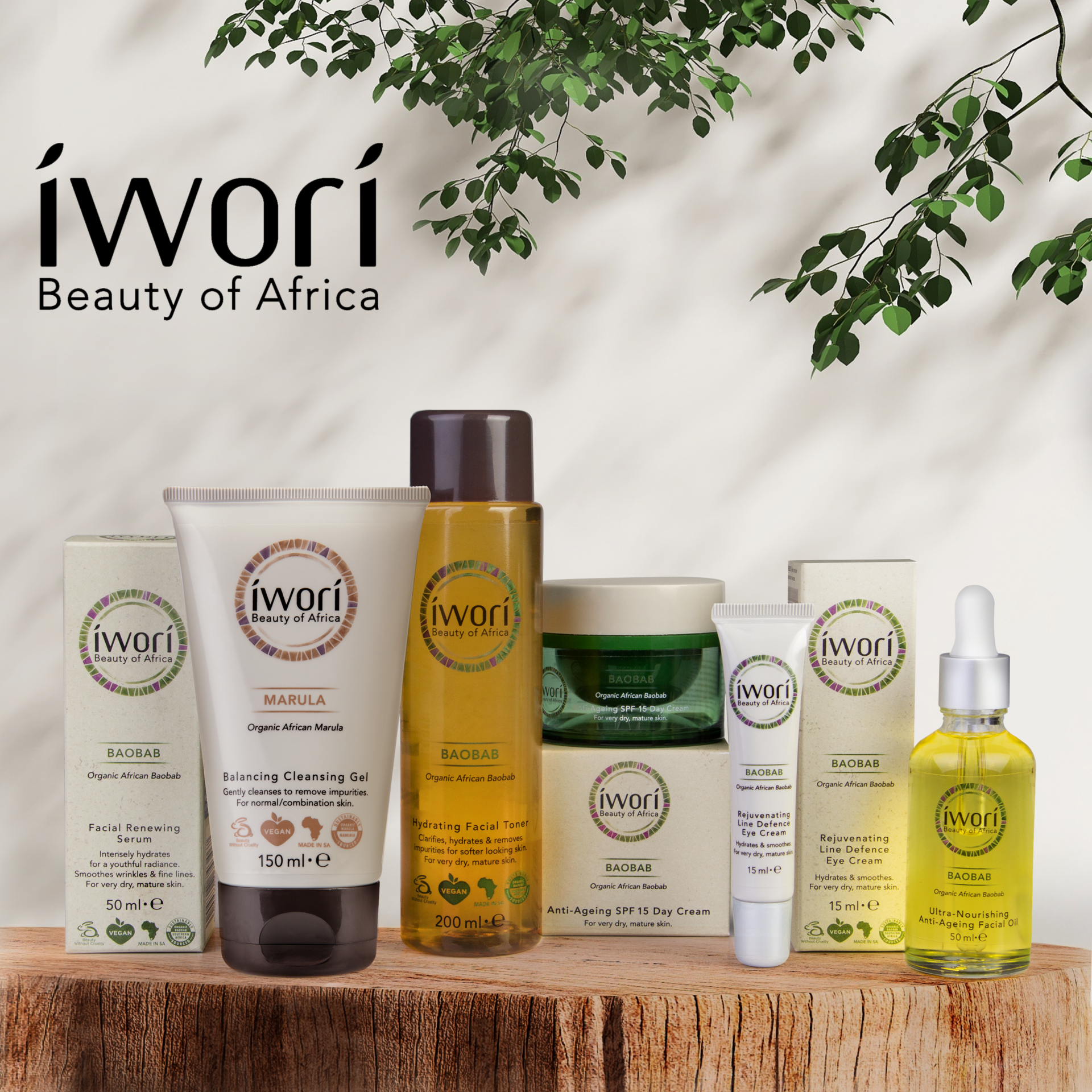 various Iwori skincare products
