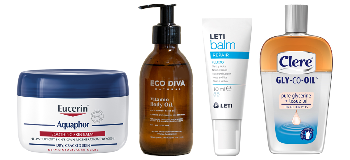 various skincare products