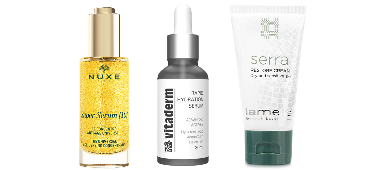 various skincare products