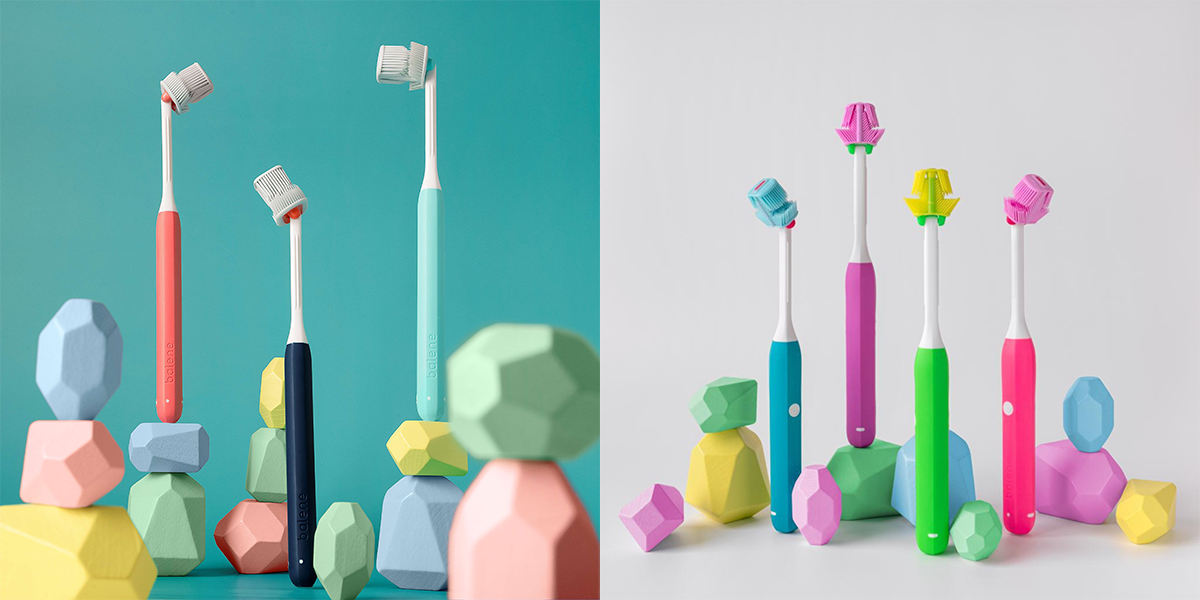 Balene toothbrushes on display