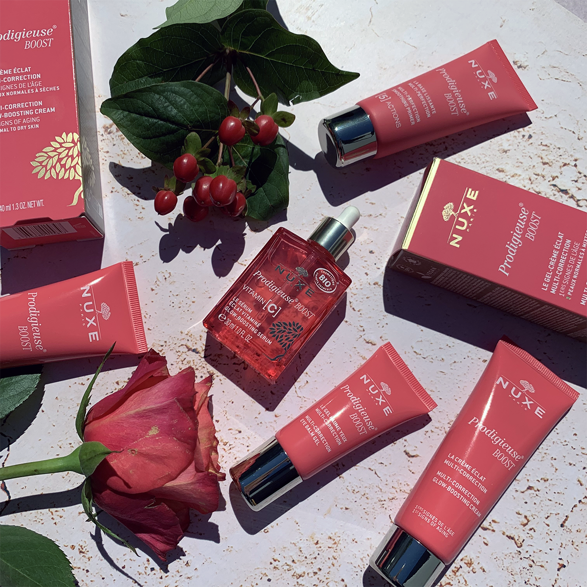 NUXE Prodigieuse Boost skincare products
