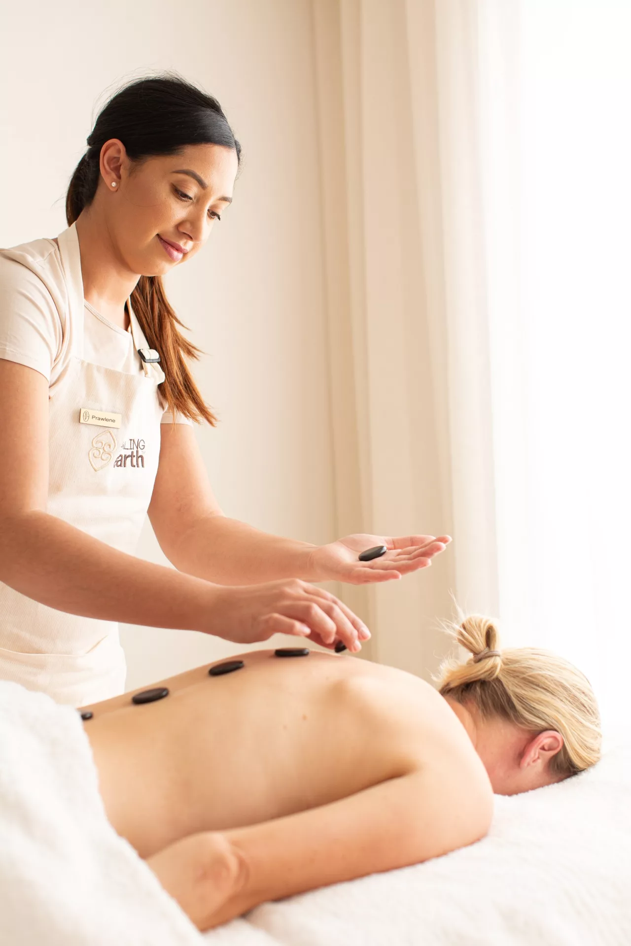 cove spa treatment with hot stones