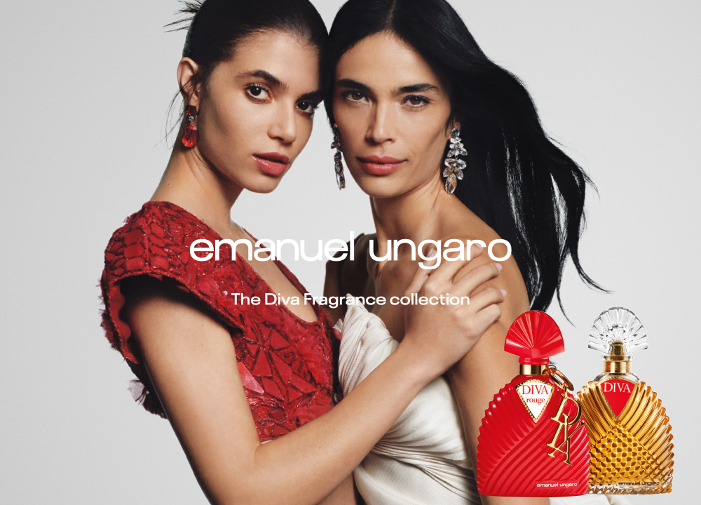2 women posing for Ungaro Diva and Diva Rouge Eau de Parfum