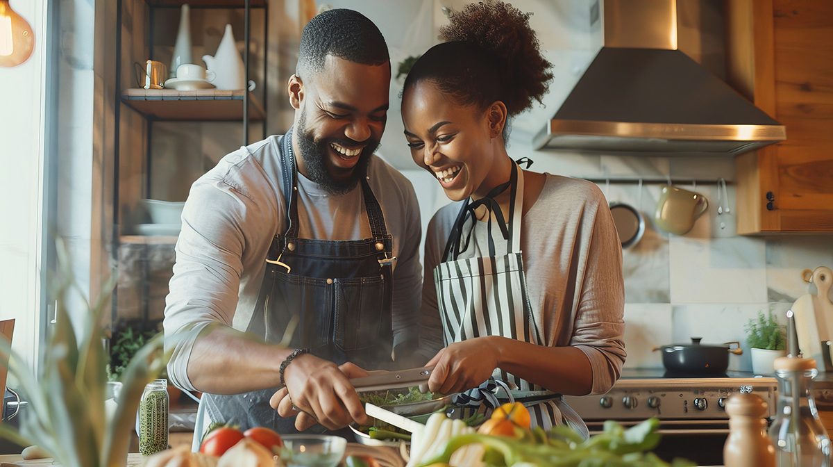 couple practicing Healthy eating