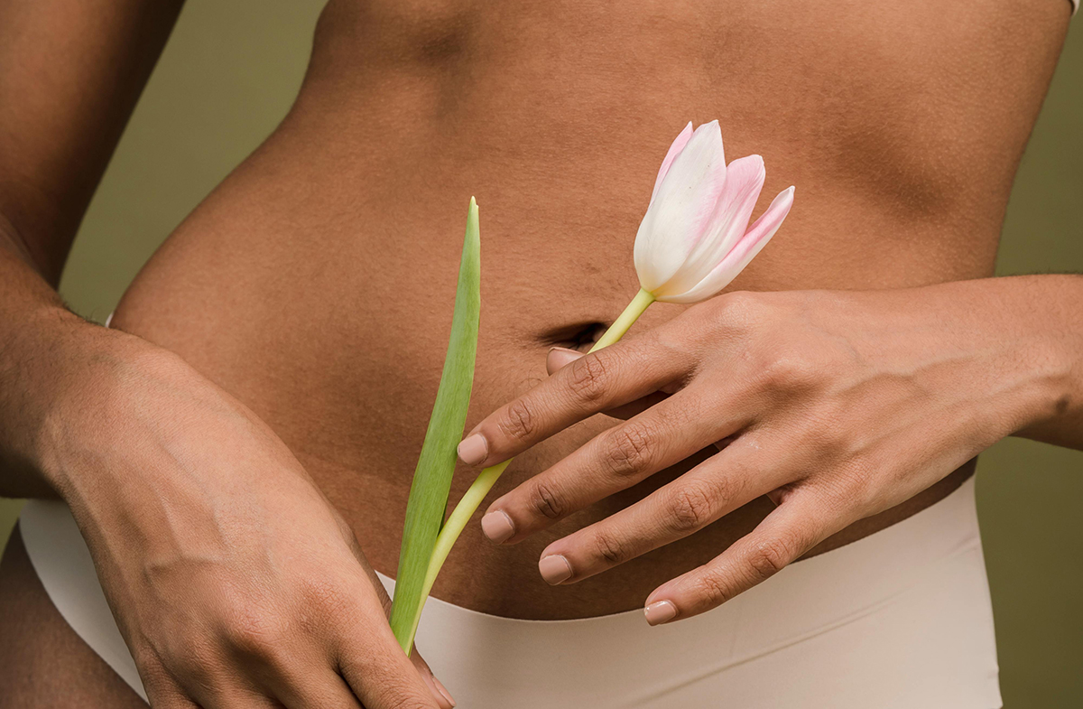 woman posing with sensitive skin 