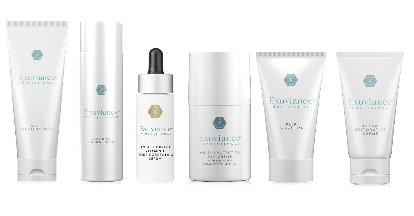 various Exuviance skincare products