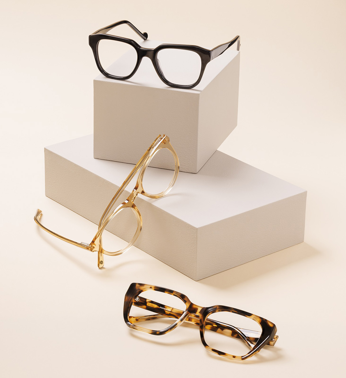 3 pairs of glasses from de luca eyewear collection