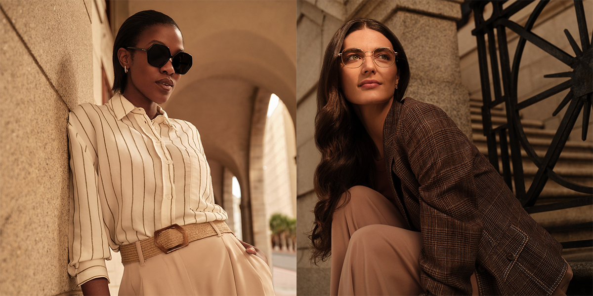 2 women posing for de luca eyewear collection