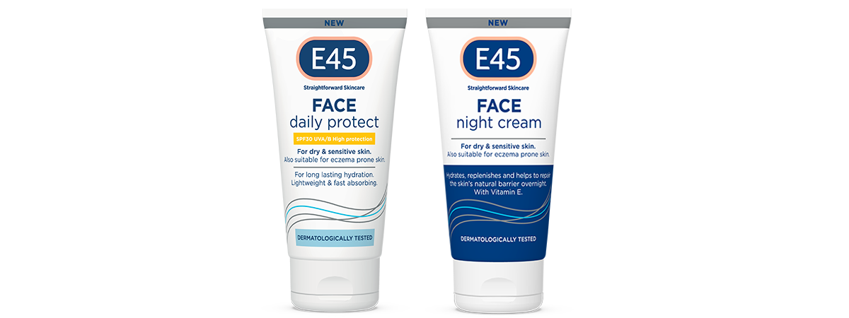 Top Ingredients for Healthy and Glowing Skin 4 e45 face daily protect and face night cream products