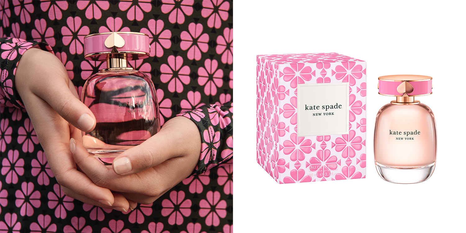 girl holding Kate Spade New York fragrance
