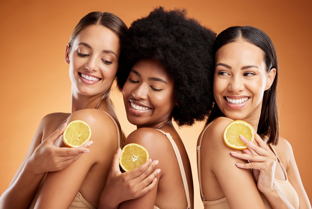 3 women posing for Niacinamide skincare 