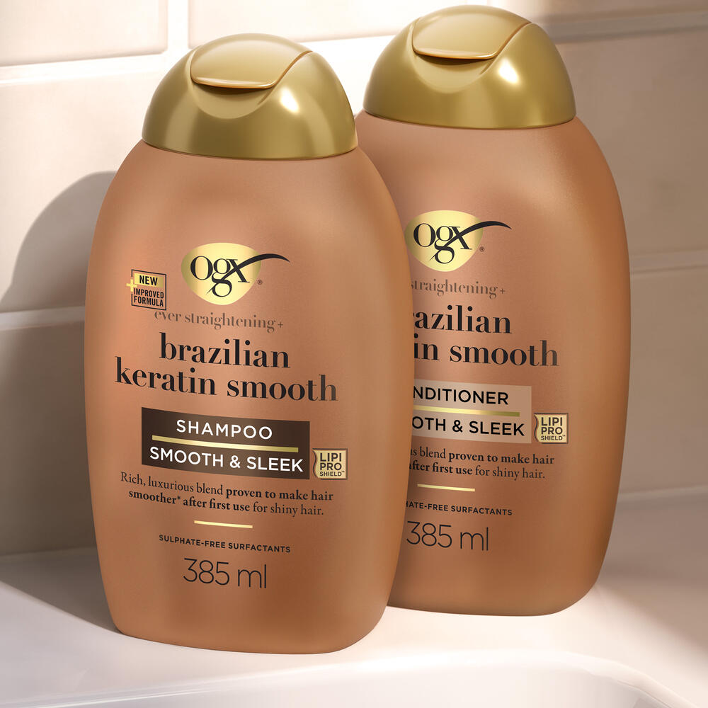 OGX brazilian keratin smooth shampoo and conditioner