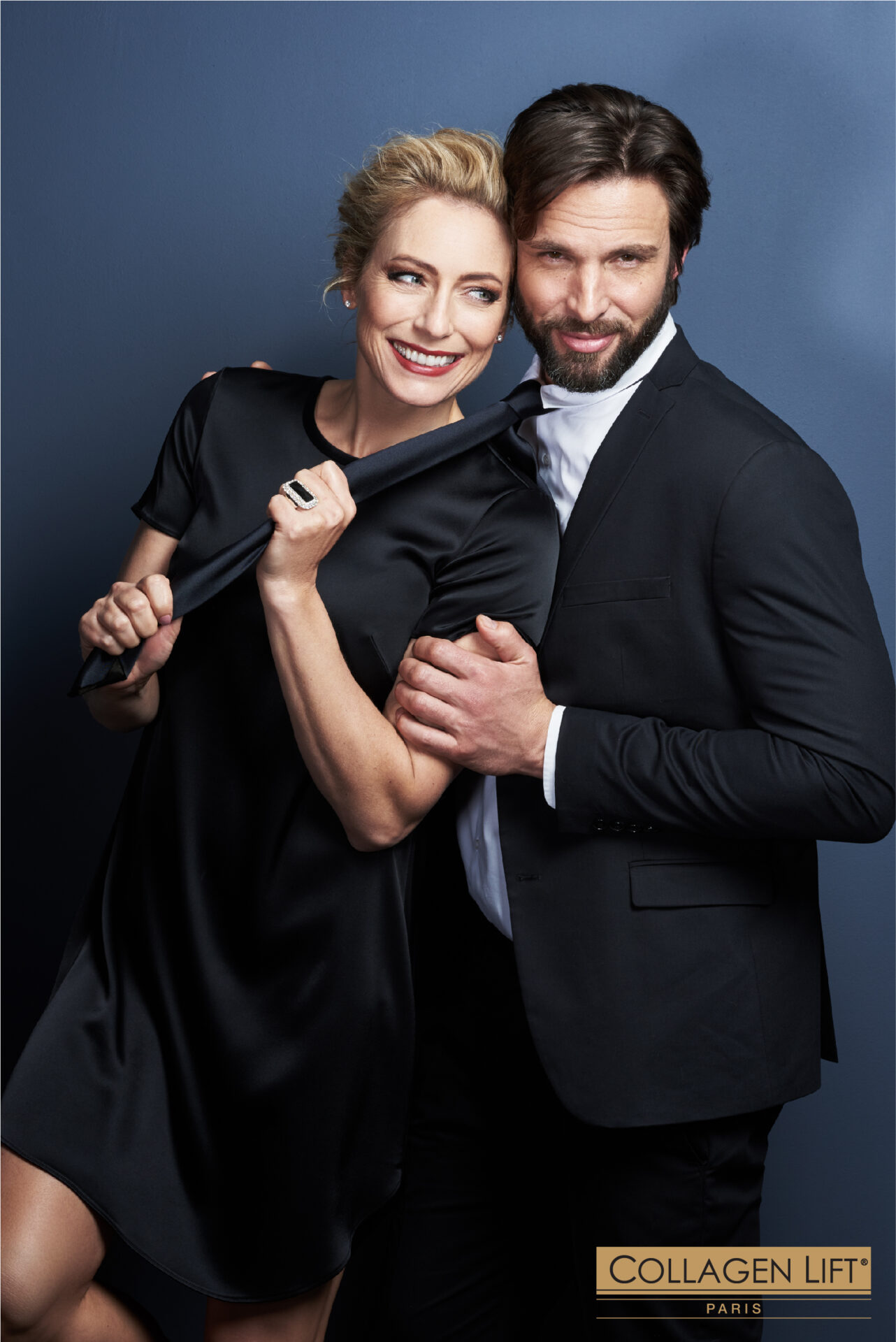Collagen Lift® Paris MEN: The Collagen Drink Tailored for Men’s Vitality 1 couple photo advertising collagen for men's vitality by collagen lift paris