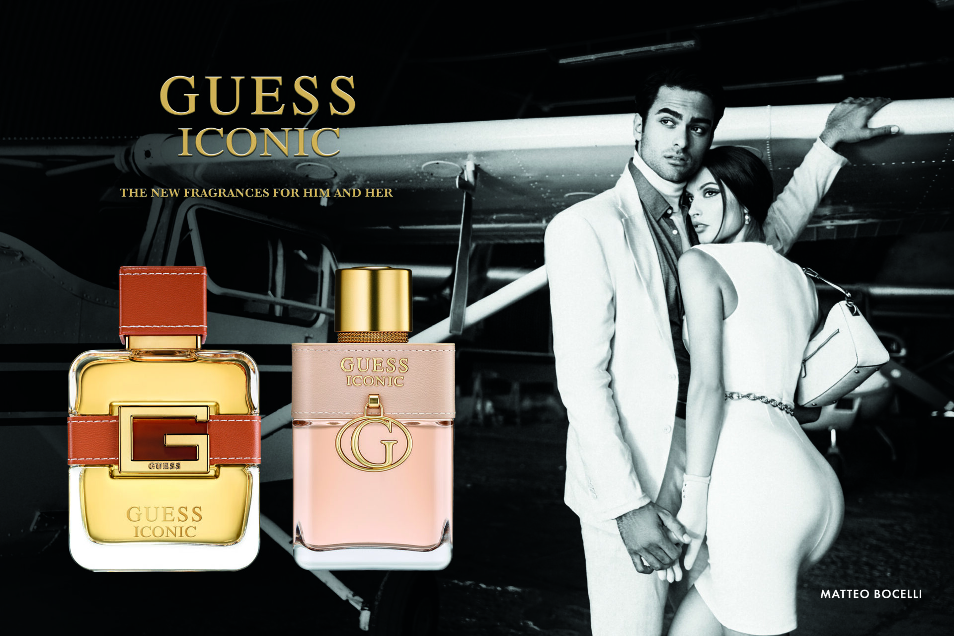 guess iconic fragrances for him and her promo