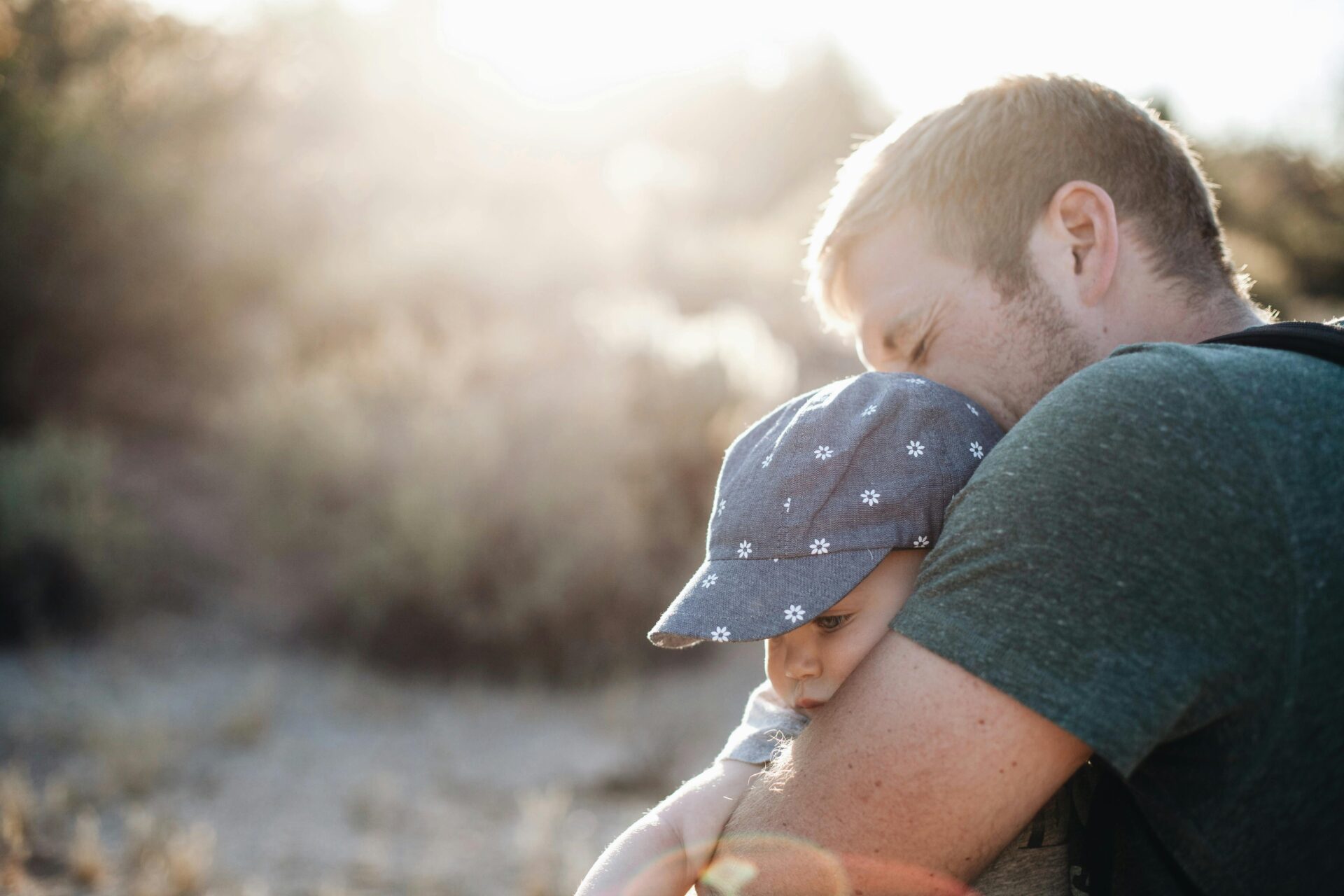 dad with baby son on father's day 