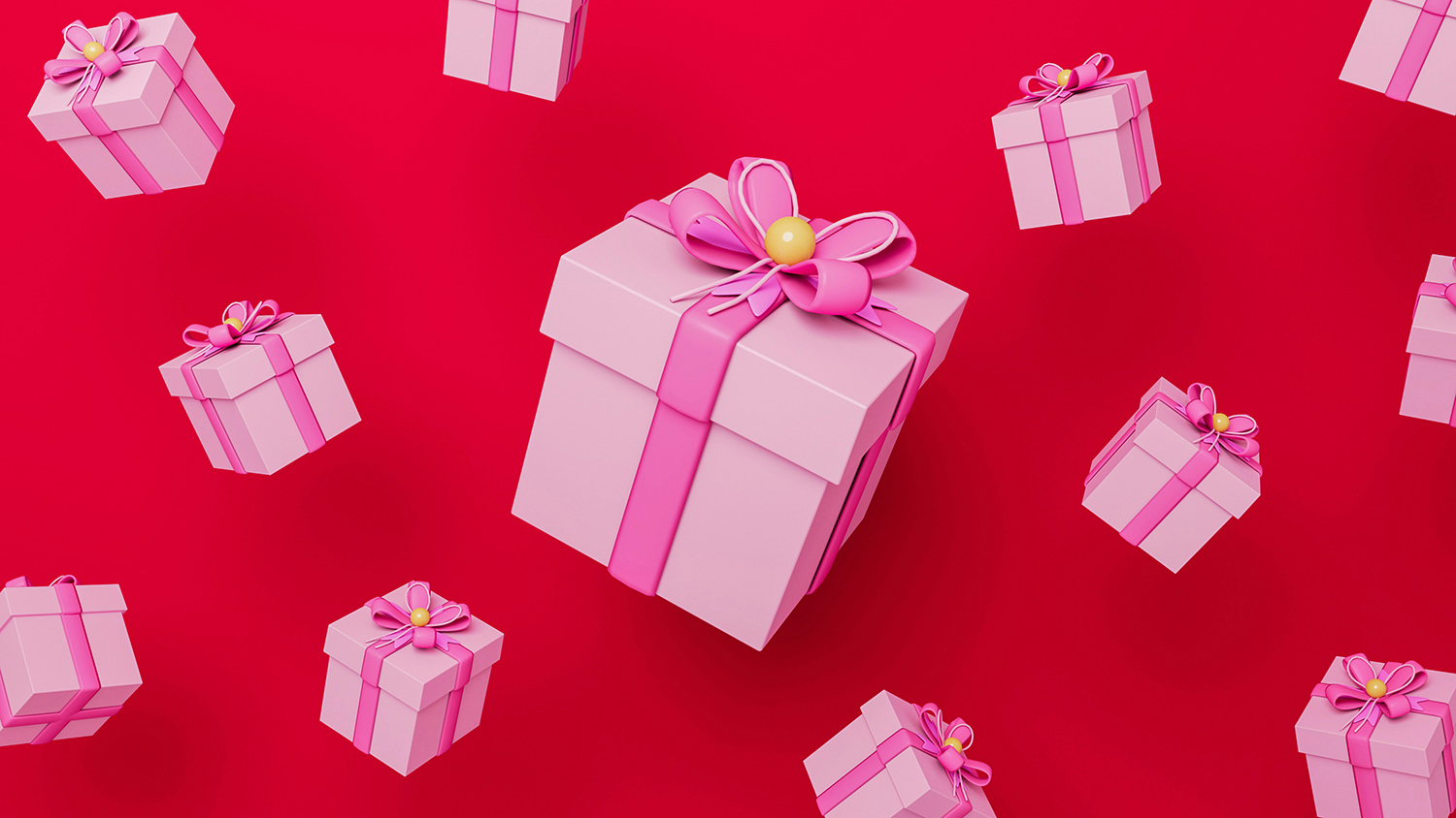 pink gift boxes for winners