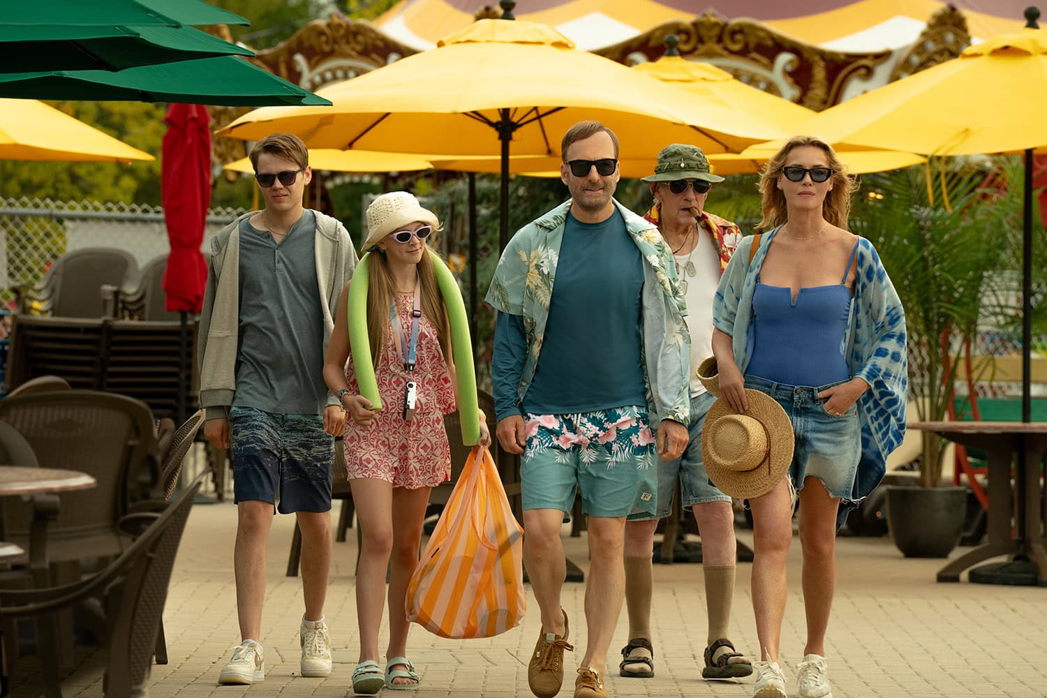 Nobody 2 cast walking outside