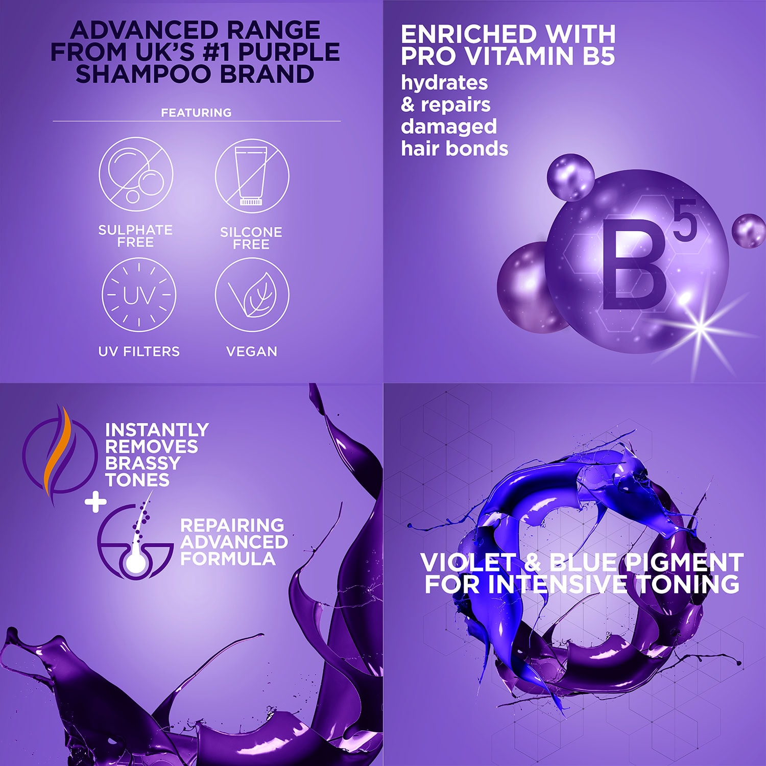 Provoke Purple shampoo benefits and features highlighted.