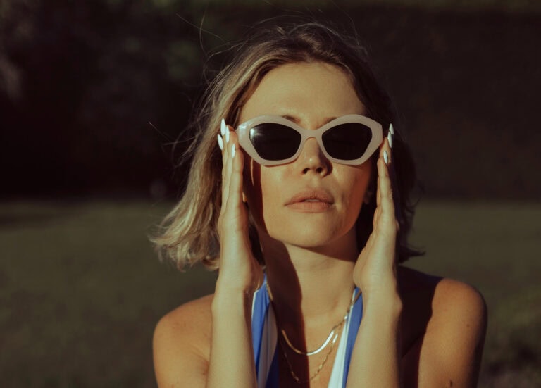 woman wearing fashionable eyewear
