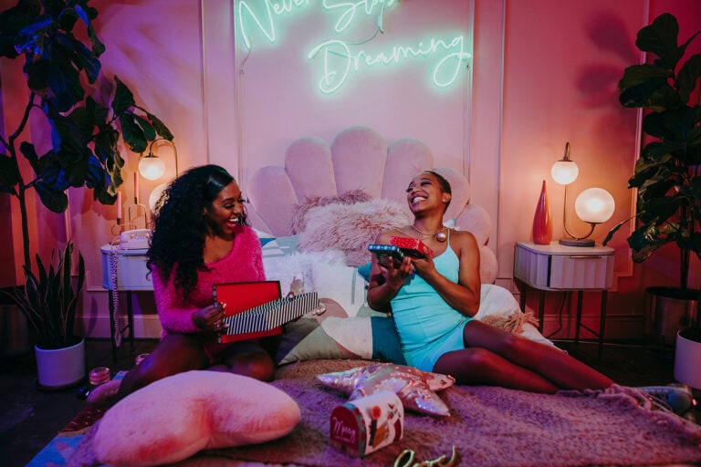 lucky competition winners celebrating with their prizes