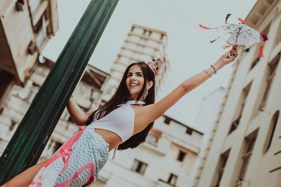 young woman celebrating being a competition winner