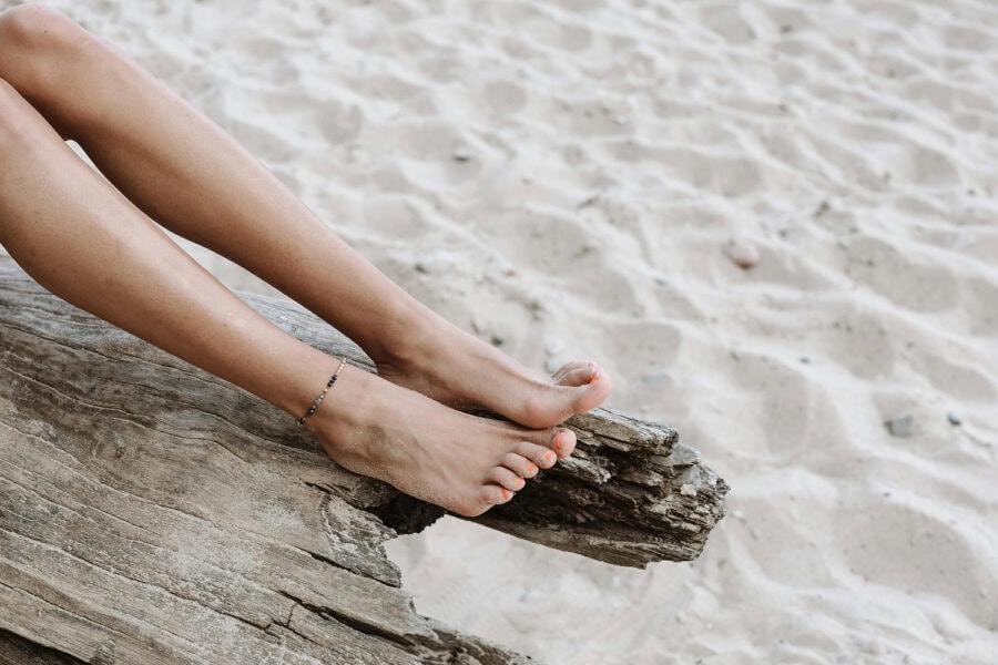 woman's legs in natural surrounding