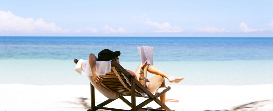 woman relaxing on the beach