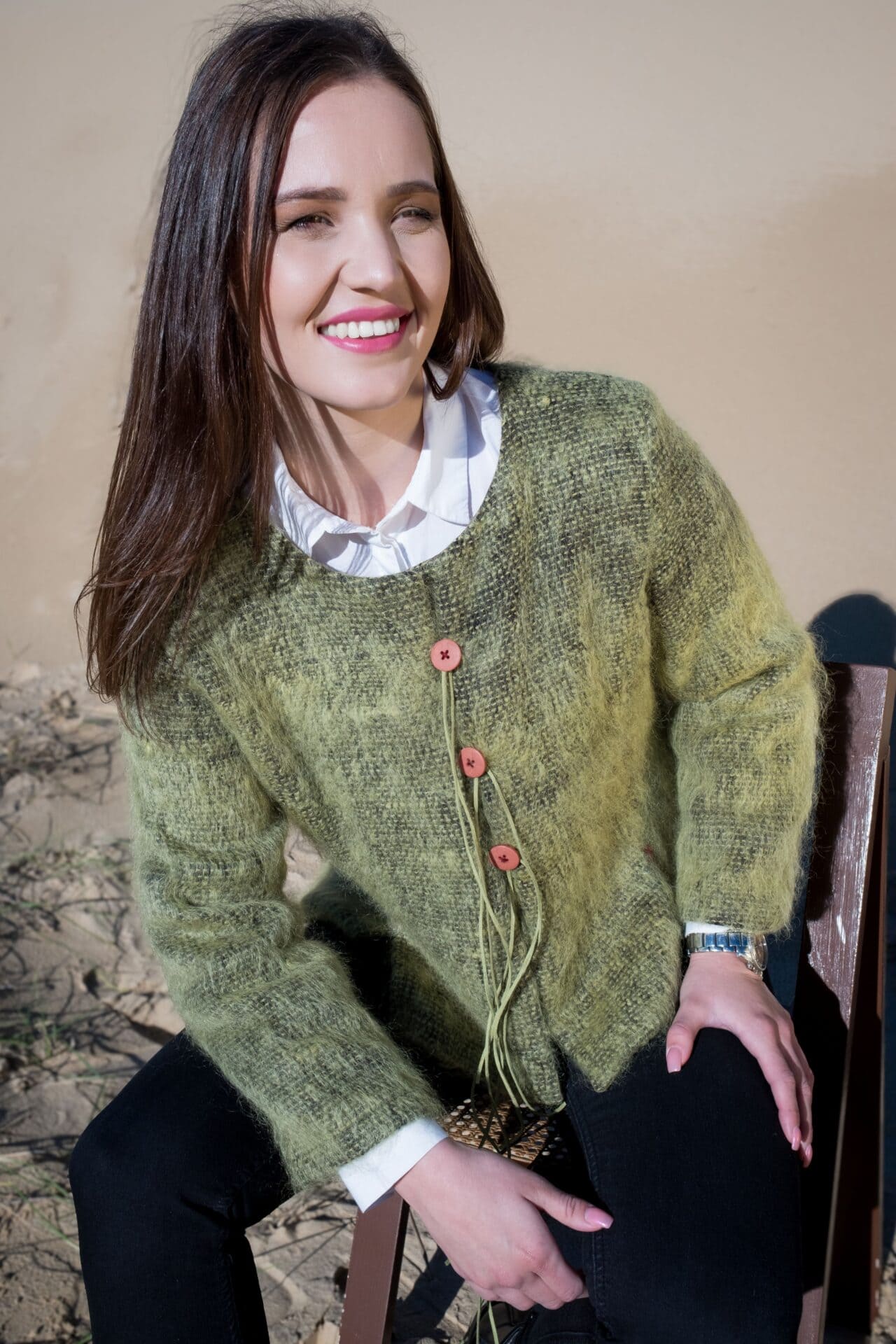 Barnard mohair jersey in green