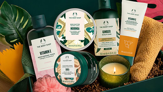 self-care hamper from The Body Shop