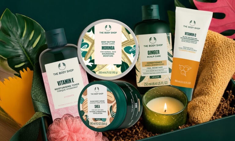 self-care hamper from The Body Shop