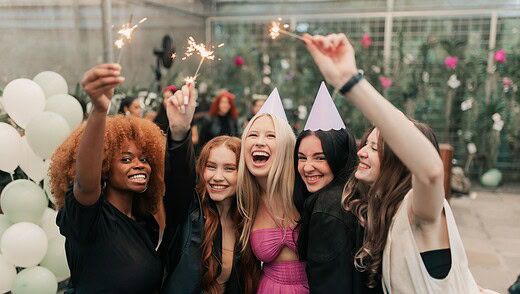 women celebrating