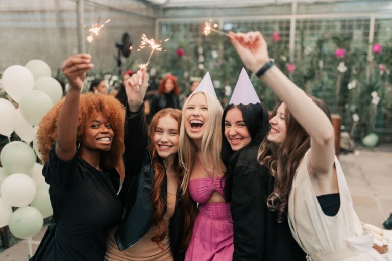 women celebrating