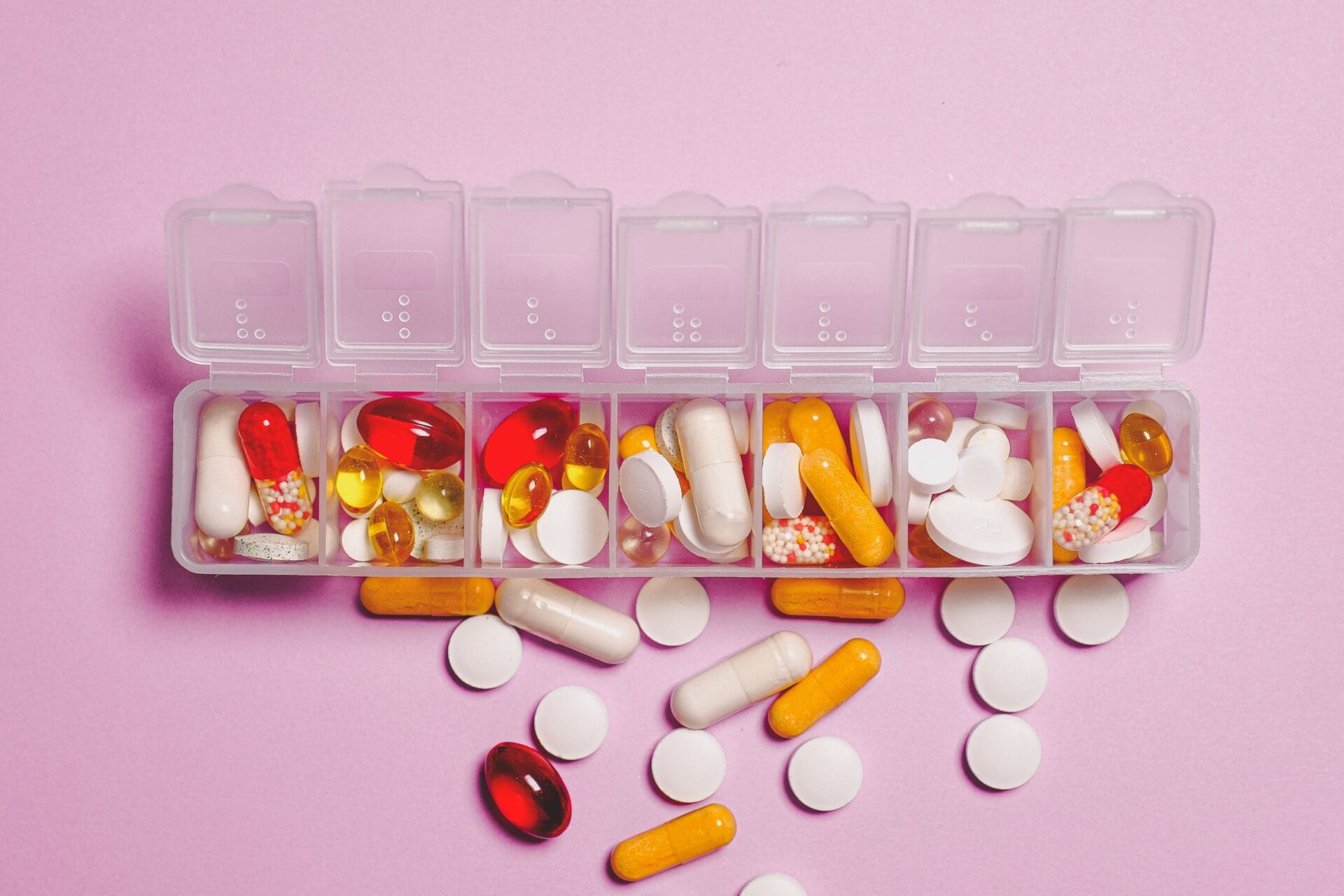 pill box filled with vitamin supplements