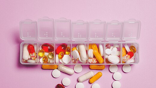 pill box filled with vitamin supplements